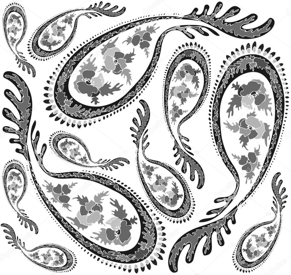 Seamless background from a paisley ornament