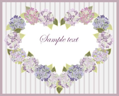 Decorative heart. Hydrangea. clipart