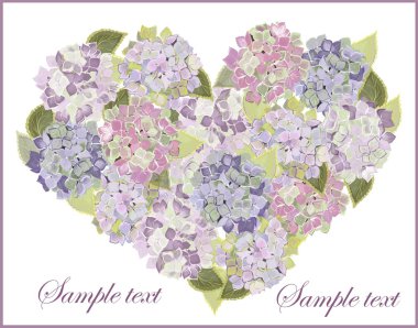 Decorative heart. Hydrangea. clipart