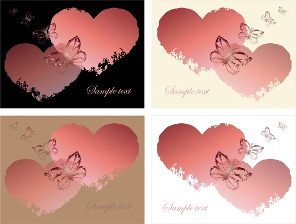 手描きのバレンタインの日グリーティング カード。装飾的な心. — ストックベクタ