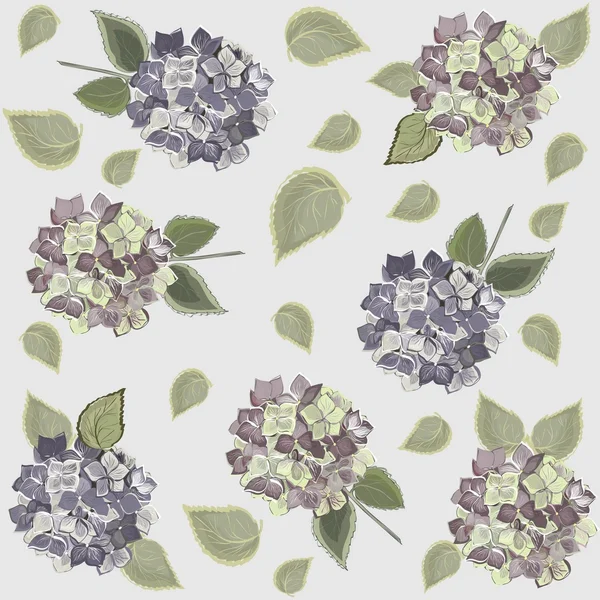 Bezešvé Pozadí Květiny Ornament Módní Moderní Tapety Nebo Textilní Hortenzie — Stockový vektor