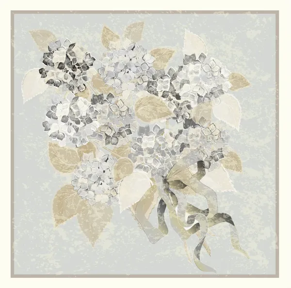 Greeting Card Bouquet Hydrangea — Stock Vector