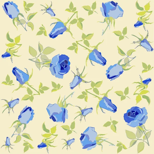 Fond Floral Rétro Rose Seamless Fond Ornement Fleurs Papier Peint — Image vectorielle
