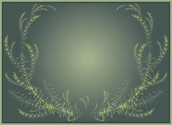 Hermoso marco decorativo con tallos de hierba . — Archivo Imágenes Vectoriales