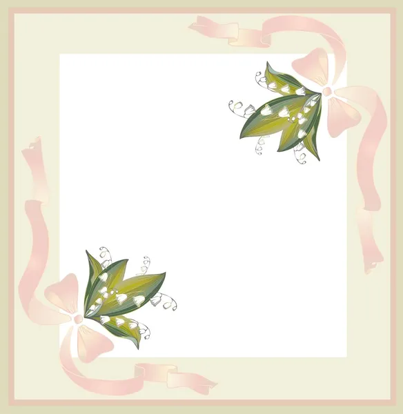 Bir buket lily vadi ile tebrik kartı — Stok Vektör