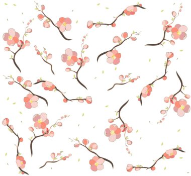 Seamless background.Illustration cherry flower. clipart