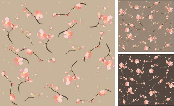 Sömlösa background.illustration cherry blomma. — Stock vektor