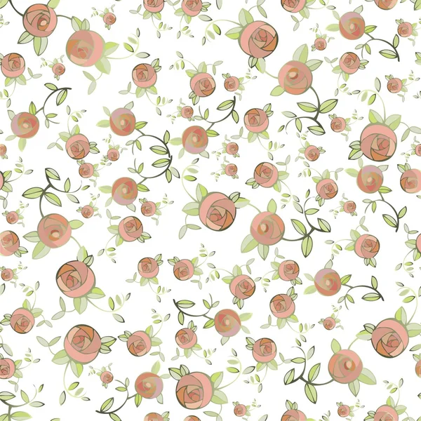 无缝 background.illustration 玫瑰. — 图库矢量图片