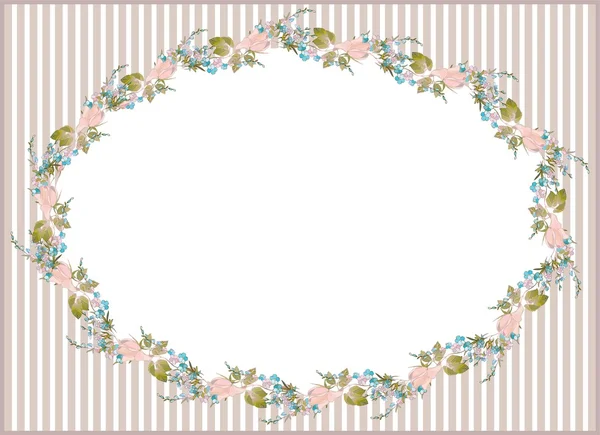 Hermoso marco decorativo con flores. Tarjeta de felicitación con forget-me-n — Archivo Imágenes Vectoriales