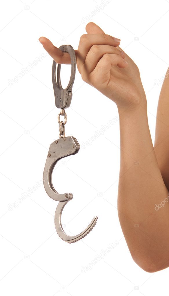 Woman hand with handcuffs