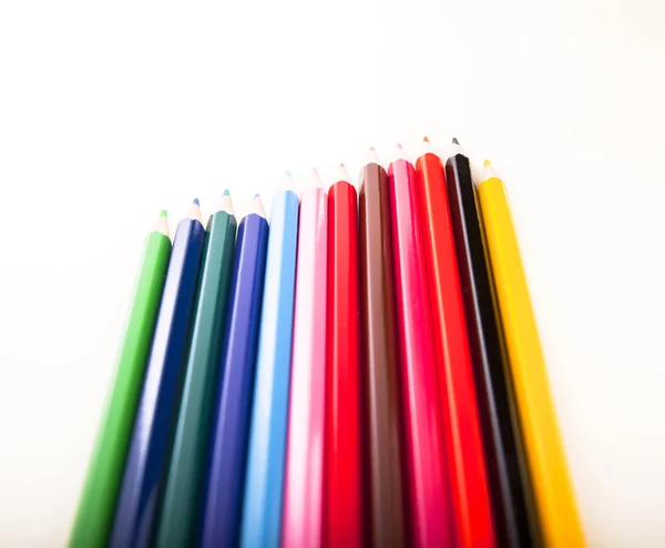 Many different colored pens. Color pencils — Stock Photo, Image