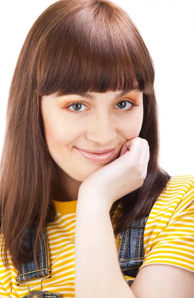 Close up portrait of adult brunette — Stock Photo, Image