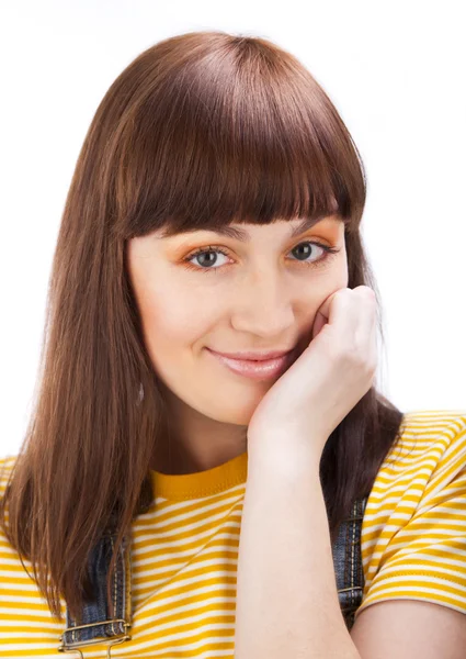Close up portrait of adult brunette — Stock Photo, Image