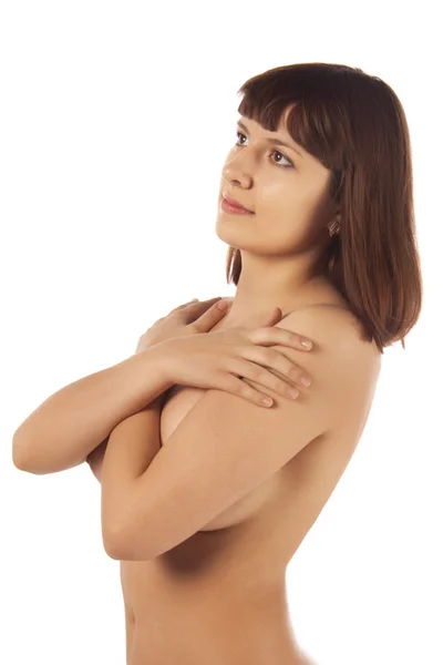 Portrait of young woman topless — Stock Photo, Image