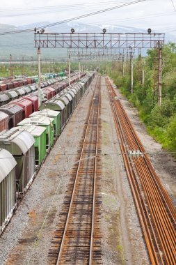 rengarenk bir dizi raylı yol vagonetler