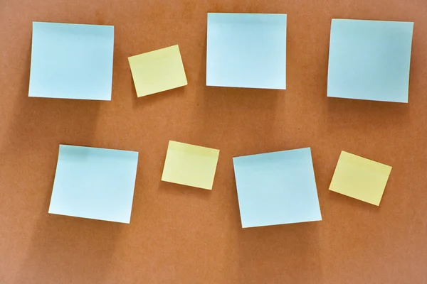 Eight Blue Yellow Sticky Notes Billboard Royalty Free Stock Photos