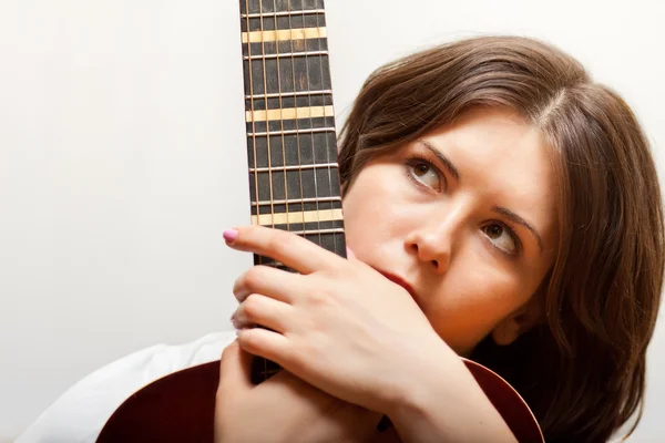 stock image Young woman with guitar