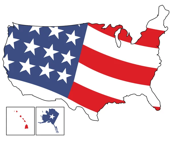 Mapa americano — Vector de stock