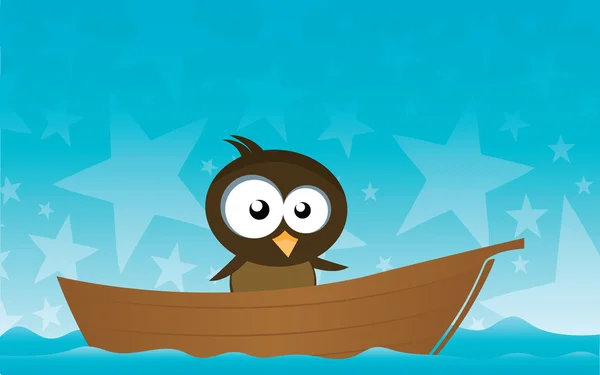 Vogel auf einem Boot — Stockvektor
