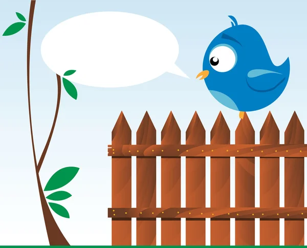 Pták na dřevěném plotě — Stockový vektor