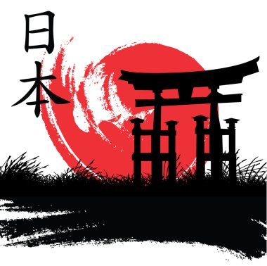 Vector illustration of a japanese style architectural heritage clipart