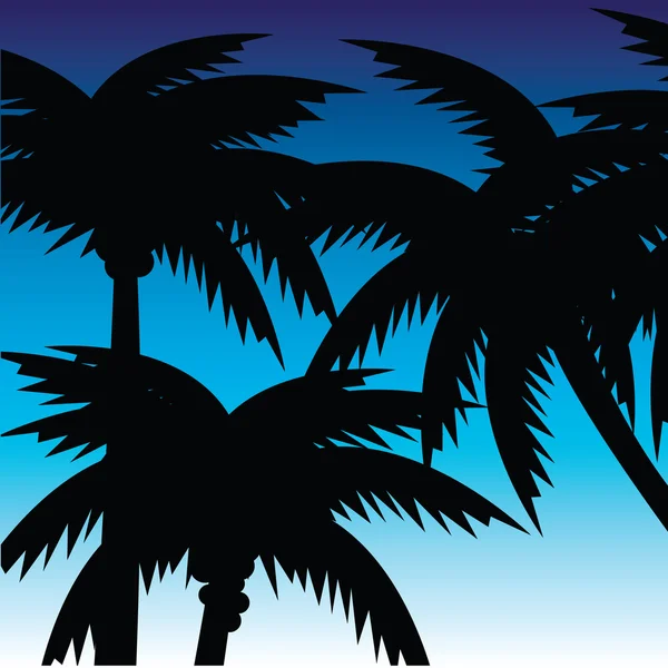 Vector Illustration Palm Trees — Stock Vector