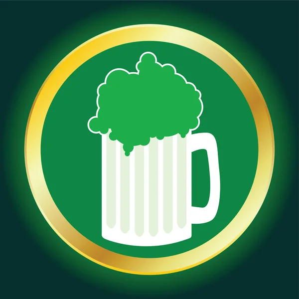 Grön öl för St Patrick's Day — Stock vektor