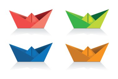 Paper ships clipart