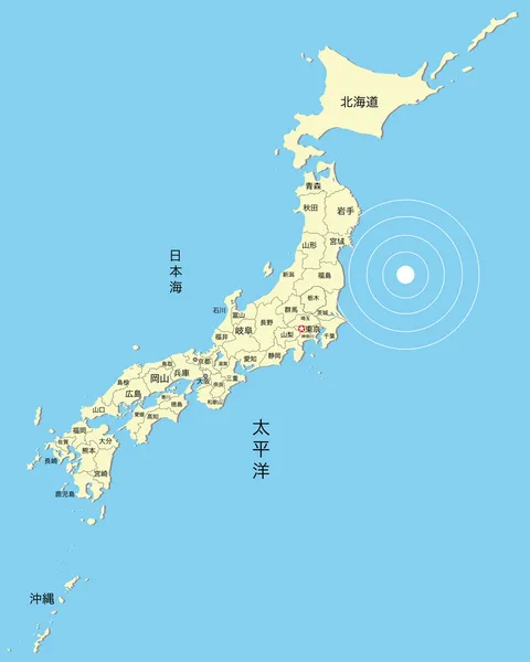 Mapa japonés — Vector de stock