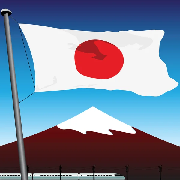 Bandiera giapponese — Vettoriale Stock