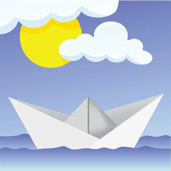 Paper Ship — Stock Vector