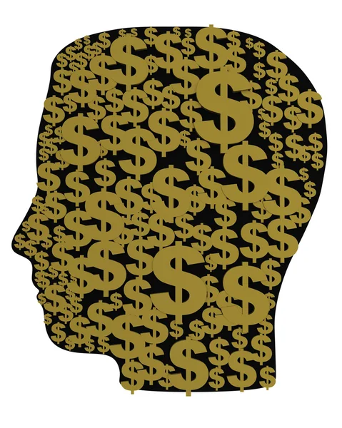 Head of gold dollars — Stock Photo, Image