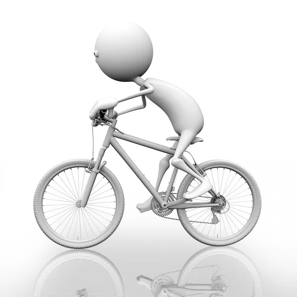 Homem monta uma bicicleta — Fotografia de Stock