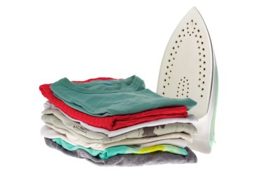 Iron and stack clothes clipart