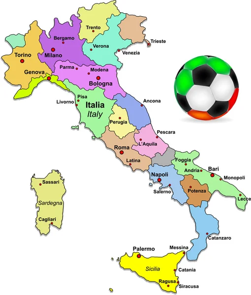 Map of Italian footbal clubs — Stock Vector © KatSov #5291553