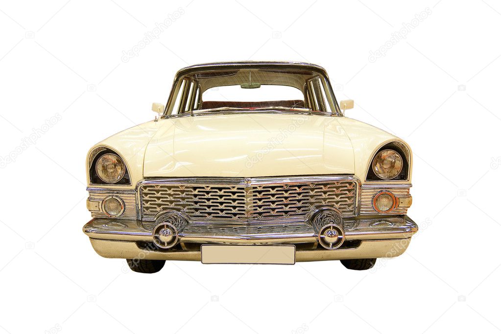 Isolated photo of a Retro Car, front view