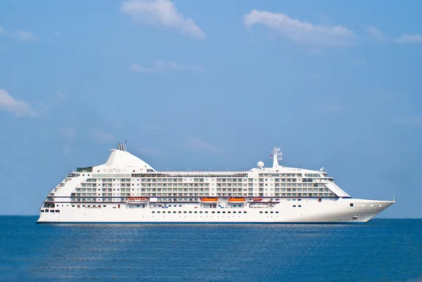 stock image Big cruise ship in open sea