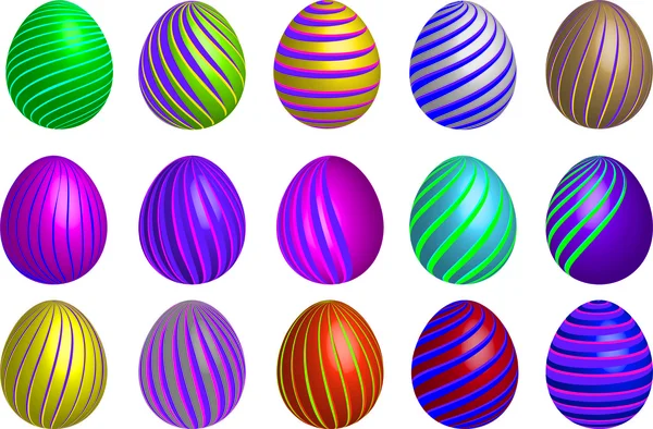 Conjunto Huevos Pascua Vector — Vector de stock