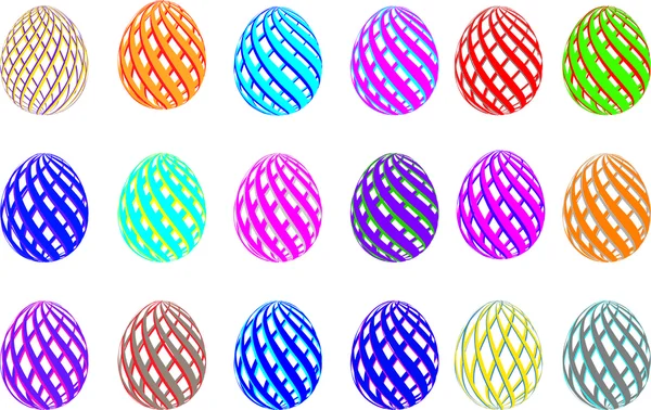 Raccolta di uova vettoriali pasquali — Vettoriale Stock