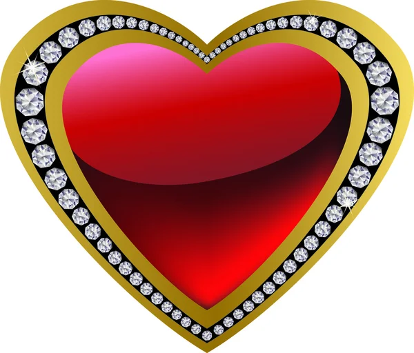 Diamond heart for Valentine day, vector — Stock Vector