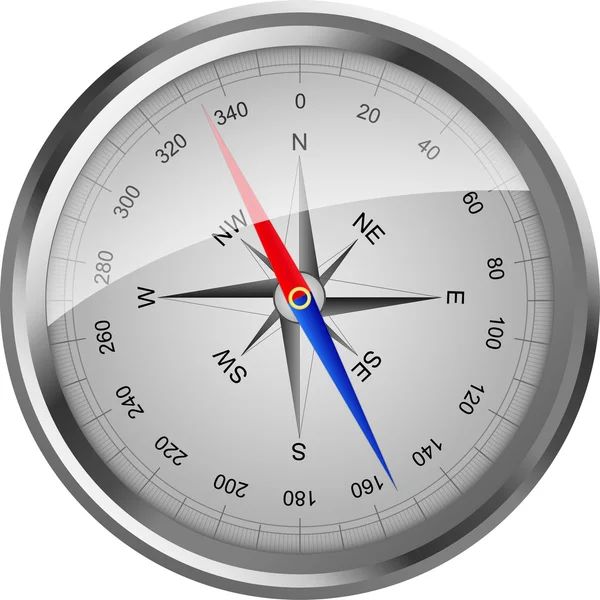 Silver vektor kompass — Stock vektor