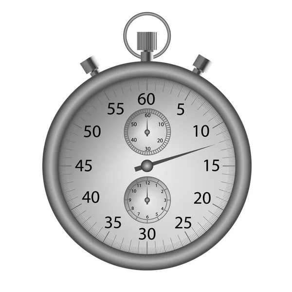 Reloj de tope vectorial plateado aislado en blanco — Archivo Imágenes Vectoriales