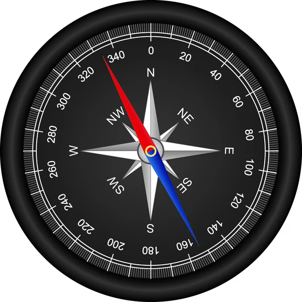 Svart vektor kompass — Stock vektor