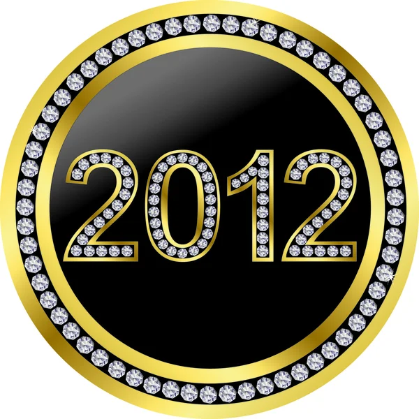 Nowy rok 2012 z diamentami, wektor — Wektor stockowy