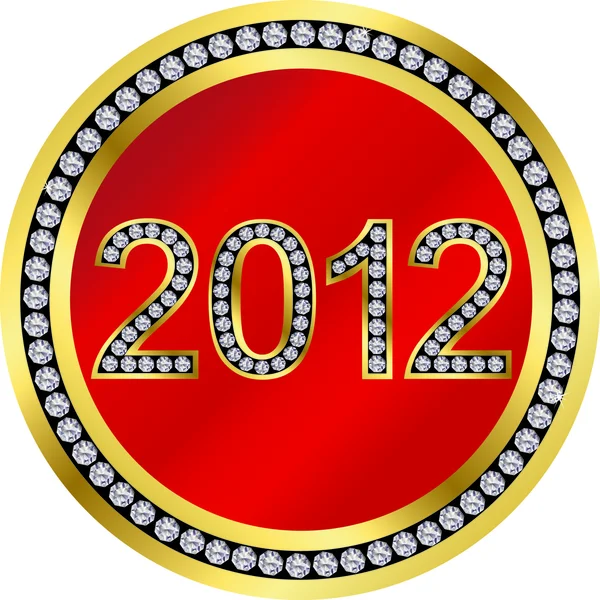 Nový rok 2012 s diamanty, vektorové — Stockový vektor