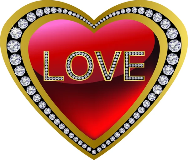 バレンタインデーのための心のダイヤモンドは、ベクトル — ストックベクタ