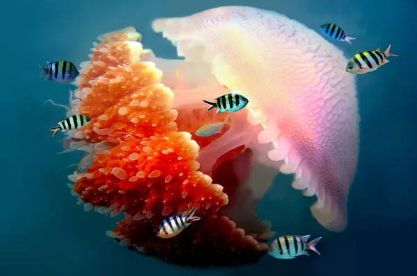 Mosaic jellyfish — Stock Photo, Image