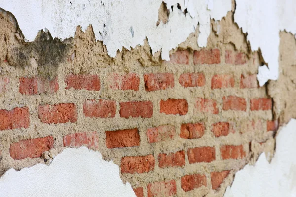 Spleet op bakstenen muur — Stockfoto