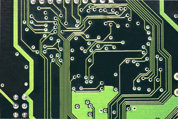 Placa de circuito de impressão verde — Fotografia de Stock