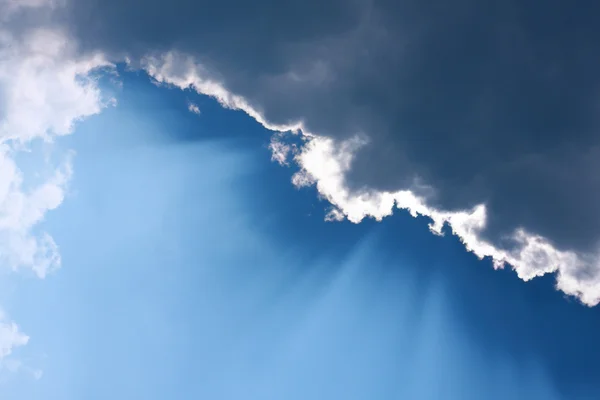 stock image Sunbeam through the haze on blue sky